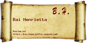 Bai Henrietta névjegykártya